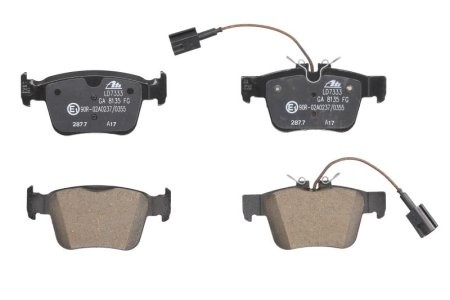 Set plăcuțe frână ATE din ceramică, spate , pentru: ALFA ROMEO GIULIA, STELVIO; MASERATI GHIBLI III, LEVANTE 2.0-3.8 08.13-