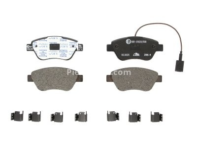 Set plăcuțe frână ATE, față (cu accesorii; cu șuruburi ghidare etrier), pentru: ALFA ROMEO MITO; FIAT 500, 500 C, FIORINO, FIORINO/MINIVAN, GRANDE PUNTO 0.9-Electric 10.04-