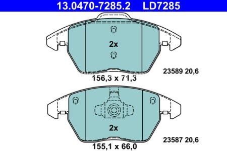 Set plăcuțe frână ATE din ceramică, față , pentru: AUDI A1; SEAT IBIZA IV, IBIZA IV SC, IBIZA IV ST, IBIZA IV/HATCHBACK; VW BEETLE, JETTA IV, JETTA VII, POLO, POLO V, POLO VIVO 1.0-2.5 03.08-