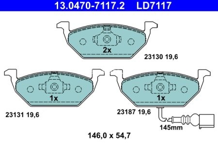 Set plăcuțe frână ATE din ceramică, față , pentru: AUDI A2, A3; SEAT ALTEA, ALTEA XL, LEON, TOLEDO II, TOLEDO III; SKODA FABIA I, FABIA I PRAKTIK, FABIA II, OCTAVIA I 1.0-Electric 12.95-