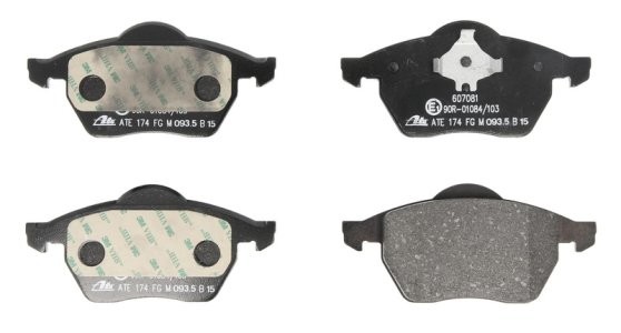 Set plăcuțe frână ATE, față , pentru: AUDI A3, TT; SEAT IBIZA III, LEON, TOLEDO II; SKODA OCTAVIA I, OCTAVIA I/KOMBI; VW GOLF III, GOLF IV, NEW BEETLE, PASSAT B3/B4, VENTO 1.4-2.9 06.91-12.10 1