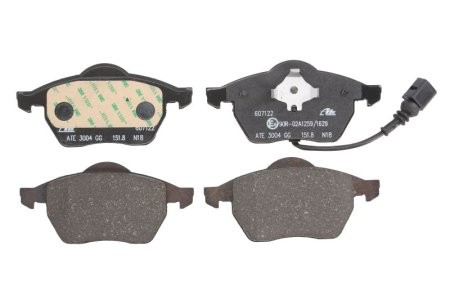 Set plăcuțe frână ATE, față , pentru: AUDI A3, TT; SEAT LEON, TOLEDO II; SKODA OCTAVIA I, OCTAVIA I/KOMBI; VW BORA, BORA I, GOLF IV, NEW BEETLE, POLO, POLO IV, POLO/KOMBI 1.2-3.2 12.95- 1