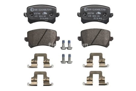 Set plăcuțe frână ATE, spate  (pentru discuri neventilate), pentru: AUDI A3, A4 B6, A4 B7, A6 ALLROAD C6, A6 C6, Q3, TT; SEAT ALHAMBRA, ALTEA, EXEO, EXEO ST, LEON, TOLEDO III 1.2-Electric 02.98- 1