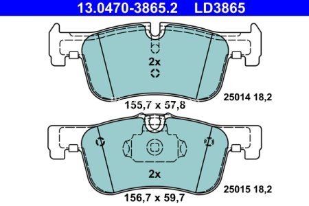 Set plăcuțe frână ATE din ceramică, față , pentru: BMW 1 (F20), 1 (F21), 2 (F22, F87), 2 (F23) 1.5-2.0D 07.11-