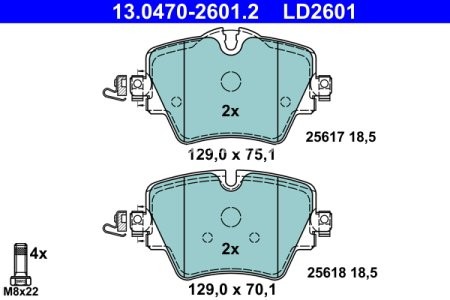 Set plăcuțe frână ATE din ceramică, față , pentru: BMW 1 (F40), 2 (F45), 2 (G42, G87), 2 GRAN COUPE (F44), 2 GRAN TOURER (F46), 2 GRAN TOURER VAN (F46), 3 (G20, G80, G28), 3 (G21) 1.5-2.0H 11.13-