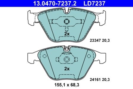 Set plăcuțe frână ATE din ceramică, față , pentru: BMW 3 (E90), 3 (E91), 3 (E92), 3 (E93), X1 (E84), Z4 (E89) 3.0/3.0D 12.04-08.16