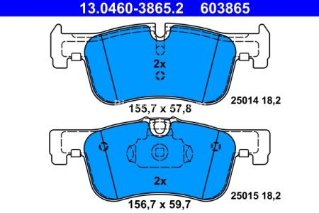 Set plăcuțe frână ATE, față , pentru: BMW 1 (F20), 1 (F21), 2 (F22, F87), 2 (F23) 1.5-2.0D 07.11- 2