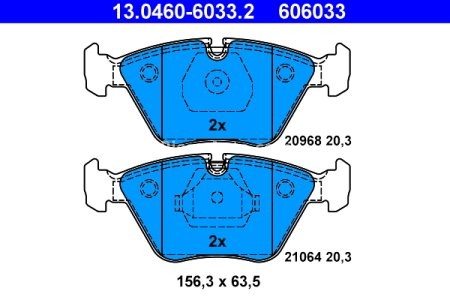 Set plăcuțe frână ATE, față , pentru: BMW 5 (E34), 7 (E32), Z3 (E36) 1.8-5.0 03.85-06.03 2