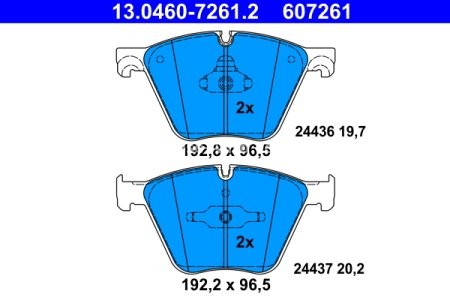 Set plăcuțe frână ATE, față , pentru: BMW 5 GRAN TURISMO (F07), 7 (F01, F02, F03, F04), X5 (E70), X5 (F15, F85), X6 (E71, E72), X6 (F16, F86) 3.0D-6.0 10.07-07.19 2