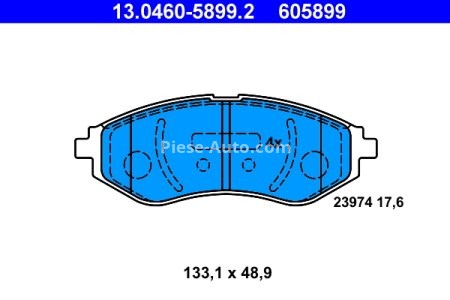 Set plăcuțe frână ATE, față , pentru: CHEVROLET AVEO / KALOS; DAEWOO KALOS 1.2-1.6 09.02- 3