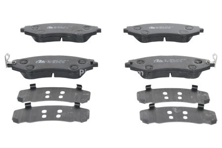Set plăcuțe frână ATE, față (cu un tampon de amortizare), pentru: CHEVROLET AVEO / KALOS, LACETTI, NUBIRA; DAEWOO LACETTI, NUBIRA 1.4-2.0D 12.00- 3