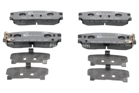 Set plăcuțe frână ATE, spate  (cu un tampon de amortizare), pentru: CHEVROLET CAPTIVA, EQUINOX; HYUNDAI TERRACAN; OPEL ANTARA A, KADETT A 1.0-3.5 09.62- 3