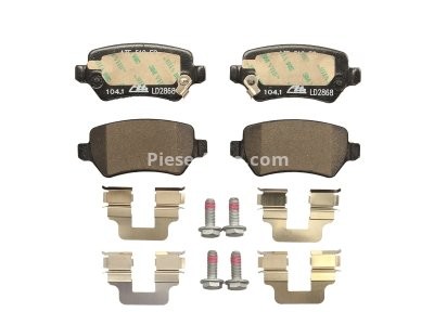 Set plăcuțe frână ATE din ceramică, spate (cu accesorii; cu șuruburi ghidare etrier), pentru: CHEVROLET VIVA; KIA VENGA; LADA KALINA; OPEL ASTRA G 1.2-2.2D 02.98-