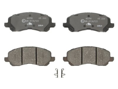 Set plăcuțe frână ATE, față , pentru: CITROEN C4 AIRCROSS; JEEP COMPASS, PATRIOT; LANCIA FLAVIA; MITSUBISHI ASX, ECLIPSE, ECLIPSE III, GALANT IX 1.3-3.6ALK 09.96-