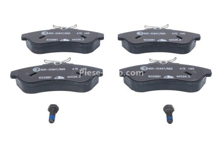Set plăcuțe frână ATE, față (cu șuruburi ghidare etrier), pentru: CITROEN C2, C2 ENTERPRISE, C3 I, C3 PLURIEL 1.4-1.6D 02.02- 3