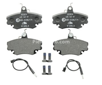 Set plăcuțe frână ATE, față (cu șuruburi ghidare etrier), pentru: DACIA LOGAN, LOGAN MCV, SANDERO; RENAULT 11, 18, 18 VARIABLE, 19 I, 19 I CHAMADE, 19 II 1.0-Electric 04.78-