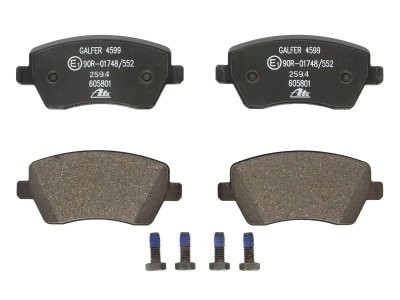 Set plăcuțe frână ATE, față (cu șuruburi ghidare etrier), pentru: MERCEDES CITAN MIXTO (DOUBLE CABIN), CITAN (MPV), CITAN/MINIVAN (W415); DACIA DOKKER 0.9-Electric 01.03-