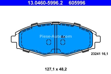 Set plăcuțe frână ATE, față , pentru: MATIZ, SPARK, SPARK/HATCHBACK; DAEWOO LANOS, MATIZ 0.8-6.2 05.97-