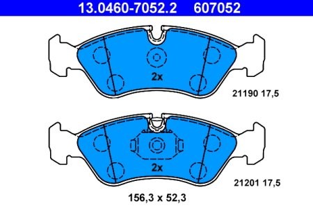 Set plăcuțe frână ATE, față , pentru: DAEWOO ARANOS, CIELO, ESPERO, LANOS, NEXIA; OPEL ASCONA C, ASTRA F, ASTRA F CLASSIC, ASTRA F/KOMBI, CALIBRA A, KADETT E, KADETT E/KOMBI 1.3-2.5 08.84-