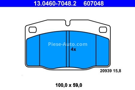 Set plăcuțe frână ATE, față , pentru: DAEWOO CIELO; OPEL ASCONA B, ASCONA C, CORSA A, CORSA A TR, CORSA A/HATCHBACK, KADETT D, KADETT E, KADETT E COMBO, KADETT E/KOMBI 1.0-2.4 09.75-11.00