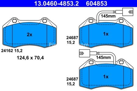 Set plăcuțe frână ATE, față , pentru: FIAT GRANDE PUNTO, PUNTO, PUNTO EVO; ALFA ROMEO MITO; FIAT DOBLO 1.4-1.6 10.01-