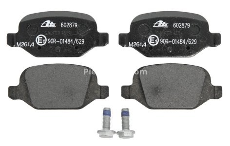 Set plăcuțe frână ATE, spate  (cu șuruburi ghidare etrier), pentru: ABARTH 500 / 595 / 695; CITROEN E-MEHARI; FIAT 500, DOBLO/MINIVAN, IDEA, PANDA 0.9-Electric 09.99-