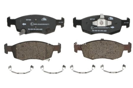 Set plăcuțe frână ATE, față , pentru: FIAT 500, 500 C, 500E, PANDA; LANCIA YPSILON 0.9-Electric 07.07-