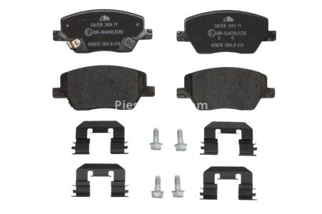 Set plăcuțe frână ATE, față (cu accesorii; cu șuruburi ghidare etrier), pentru: FIAT TIPO 1.0-1.6D 10.15-