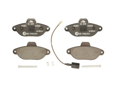 Set plăcuțe frână ATE, față (cu accesorii), pentru: FIAT 500, PANDA, PUNTO, SEICENTO / 600; FORD KA 0.9-1.2LPG 11.97-