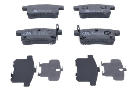 Set plăcuțe frână ATE, spate  (cu un tampon de amortizare), pentru: HONDA ACCORD IX, ACCORD VIII, CIVIC III, CIVIC IV 1.5-3.5 03.86- 3