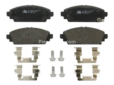 Set plăcuțe frână ATE, față (cu accesorii; cu șuruburi ghidare etrier), pentru: HONDA ACCORD VI, CIVIC VII 1.4-2.3 03.97-09.05