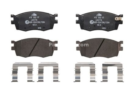 Set plăcuțe frână ATE din ceramică, față , pentru: HYUNDAI ACCENT III, I20 I; KIA RIO II 1.1D-1.6D 03.05-