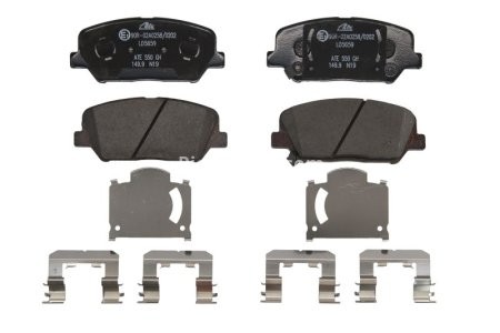 Set plăcuțe frână ATE din ceramică, față , pentru: HYUNDAI GENESIS, I30, VELOSTER; KIA CEE'D, OPTIMA, PRO CEE'D 1.0-3.8 01.08-