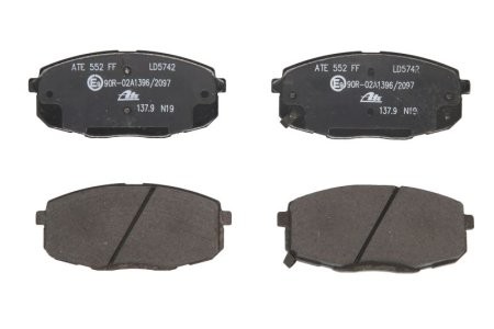 Set plăcuțe frână ATE din ceramică, față , pentru: HYUNDAI I30; KIA CARENS II, CEE'D, CERATO II, CERATO III, CERATO KOUP III, PRO CEE'D 1.4-2.0LPG 07.02-