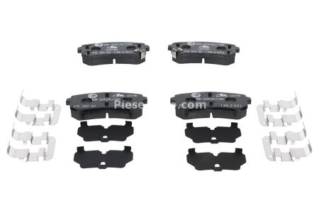 Set plăcuțe frână ATE din ceramică, spate (cu accesorii; cu un tampon de amortizare), pentru: HYUNDAI ACCENT III, I20 I, I30, IX35, SONATA V, SONATA VI, TUCSON, TUCSON/SUV 1.1D-Electric 09.04- 3