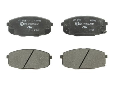 Set plăcuțe frână ATE, față , pentru: HYUNDAI I30; KIA CARENS II, CEE'D, CERATO II, CERATO III, CERATO KOUP III, PRO CEE'D 1.4-2.0LPG 07.02-