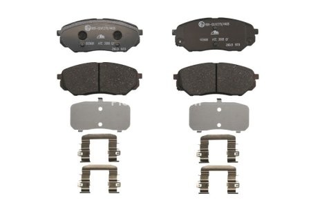 Set plăcuțe frână ATE, față , pentru: HYUNDAI SANTA FE IV, SANTA FE IV/SUV; KIA SORENTO III 2.0D-3.5 01.15-