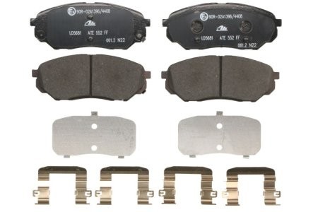 Set plăcuțe frână ATE, față , pentru: HYUNDAI SANTA FE IV, SANTA FE IV/SUV; KIA SORENTO III 2.0D-3.5 01.15-