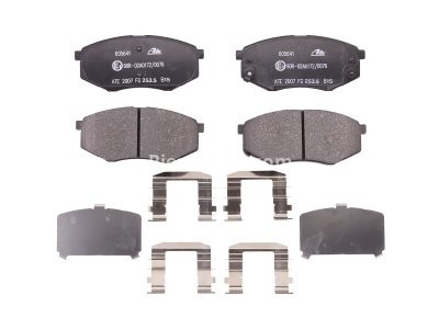 Set plăcuțe frână ATE, față (cu accesorii; cu un tampon de amortizare), pentru: HYUNDAI IX20, SONATA VI; KIA SOUL II 1.4-2.4 06.09-