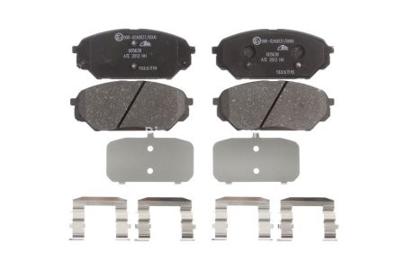 Set plăcuțe frână ATE, față (cu accesorii; cu un tampon de amortizare), pentru: HYUNDAI IX55 3.0D/3.8 01.07-
