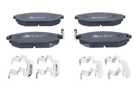 Set plăcuțe frână ATE, față (cu accesorii), pentru: HYUNDAI GALLOPER II 2.5D/2.6D/3.0 08.98-12.03 3
