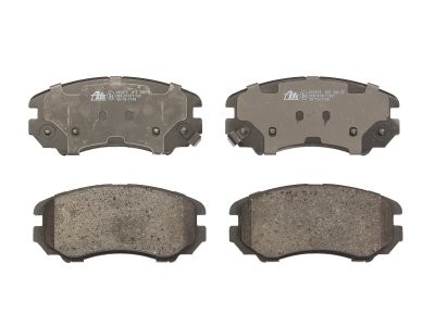 Set plăcuțe frână ATE, față (cu un tampon de amortizare), pentru: HYUNDAI COUPE II, ELANTRA III, ELANTRA IV, SONATA IV, SONATA V, TIBURON, TUCSON, TUCSON/SUV; KIA MAGENTIS I 1.6-3.3 03.98-