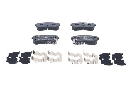 Set plăcuțe frână ATE, spate  (cu accesorii; cu un tampon de amortizare), pentru: HYUNDAI ACCENT III, I20 I, I30, IX35, SONATA V, SONATA VI, TUCSON, TUCSON/SUV 1.1D-Electric 09.04- 3