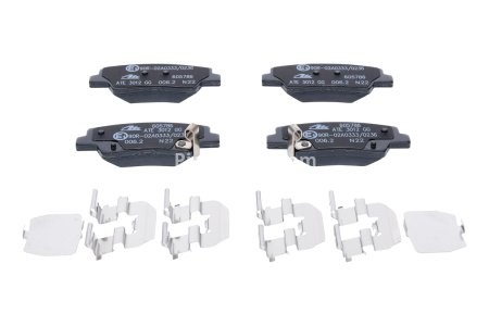Set plăcuțe frână ATE, spate  (cu accesorii; cu un tampon de amortizare), pentru: HYUNDAI ELANTRA IV, GRANDEUR, I10 III, IX35, KONA, SONATA V, TUCSON, TUCSON/SUV 1.2-Electric 06.04- 3