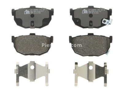 Set plăcuțe frână ATE, spate  (cu accesorii), pentru: HYUNDAI COUPE I, COUPE II, ELANTRA III, LANTRA II, TIBURON; KIA CERATO I; NISSAN BLUEBIRD, MAXIMA III 1.5-3.0 11.83-