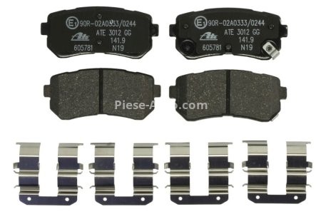 Set plăcuțe frână ATE, spate  (cu accesorii), pentru: HYUNDAI CRETA, IX20, KONA, KONA/SUV, TUCSON; KIA PICANTO II, SOUL II 1.0-2.0 11.10-