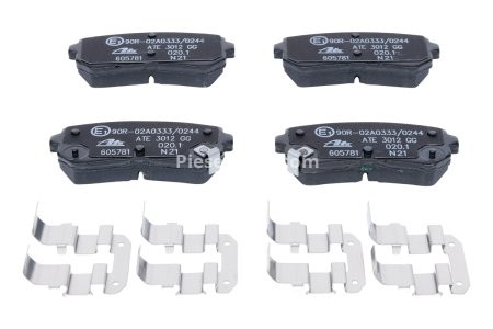 Set plăcuțe frână ATE, spate  (cu accesorii), pentru: HYUNDAI CRETA, IX20, KONA, KONA/SUV, TUCSON; KIA PICANTO II, SOUL II 1.0-2.0 11.10- 3