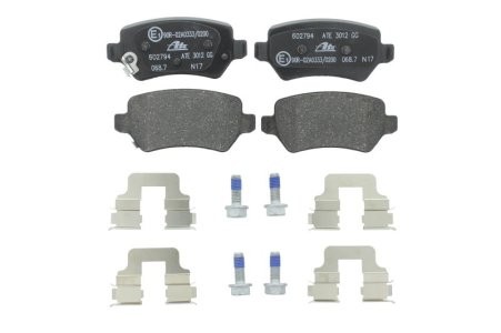 Set plăcuțe frână ATE, spate  , pentru: KIA CEE'D, PRO CEE'D 1.0-1.6D 05.12-07.18