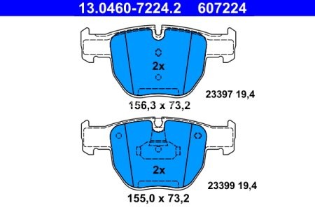 Set plăcuțe frână ATE, față , pentru: LAND ROVER RANGE ROVER III 3.0D-5.0 03.02-08.12