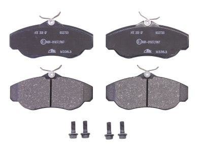 Set plăcuțe frână ATE, față (cu șuruburi ghidare etrier), pentru: LAND ROVER DISCOVERY II, RANGE ROVER II 2.5D-4.6 07.94-06.04